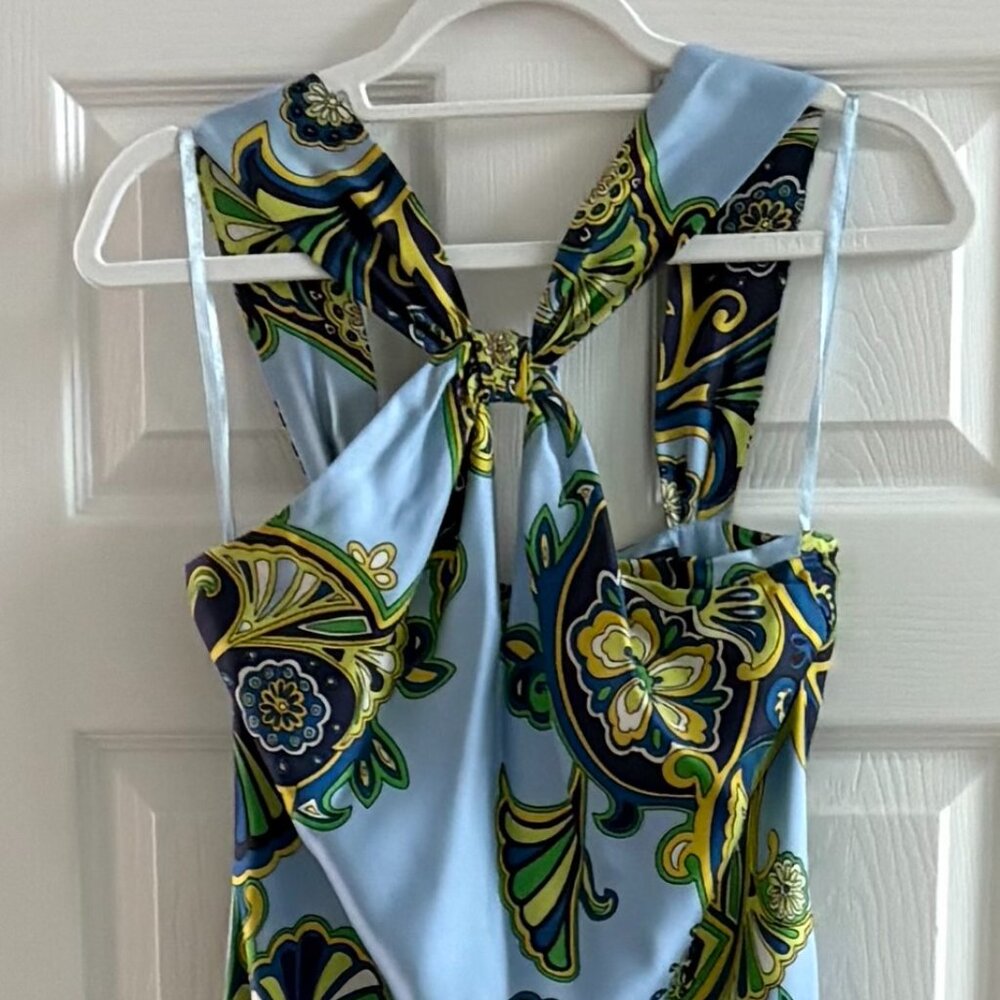 Sliky Blue Sleevless Dress- Banana Republic